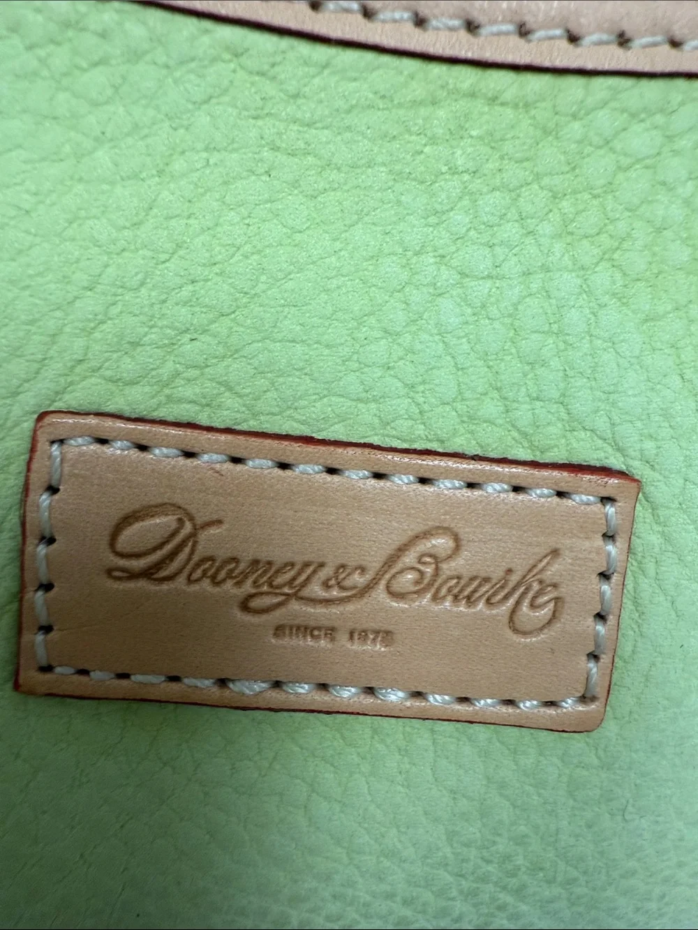 Rare Dooney & Bourke Nubuck/Suede Lime Green & Tan Leather Saddle BagCrossbody